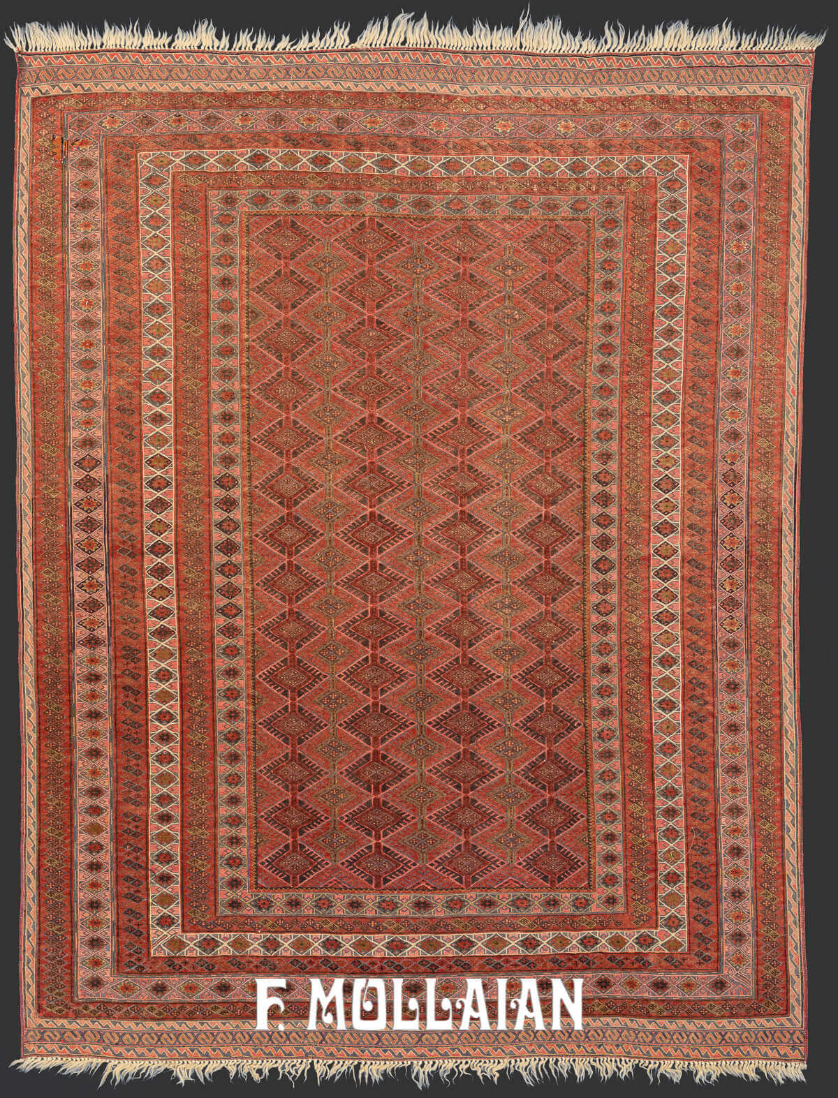 Rare Antique Persian Baluch Rug with both Hand-knotted and Hand woven (Sumak baf) parts n°:99091455